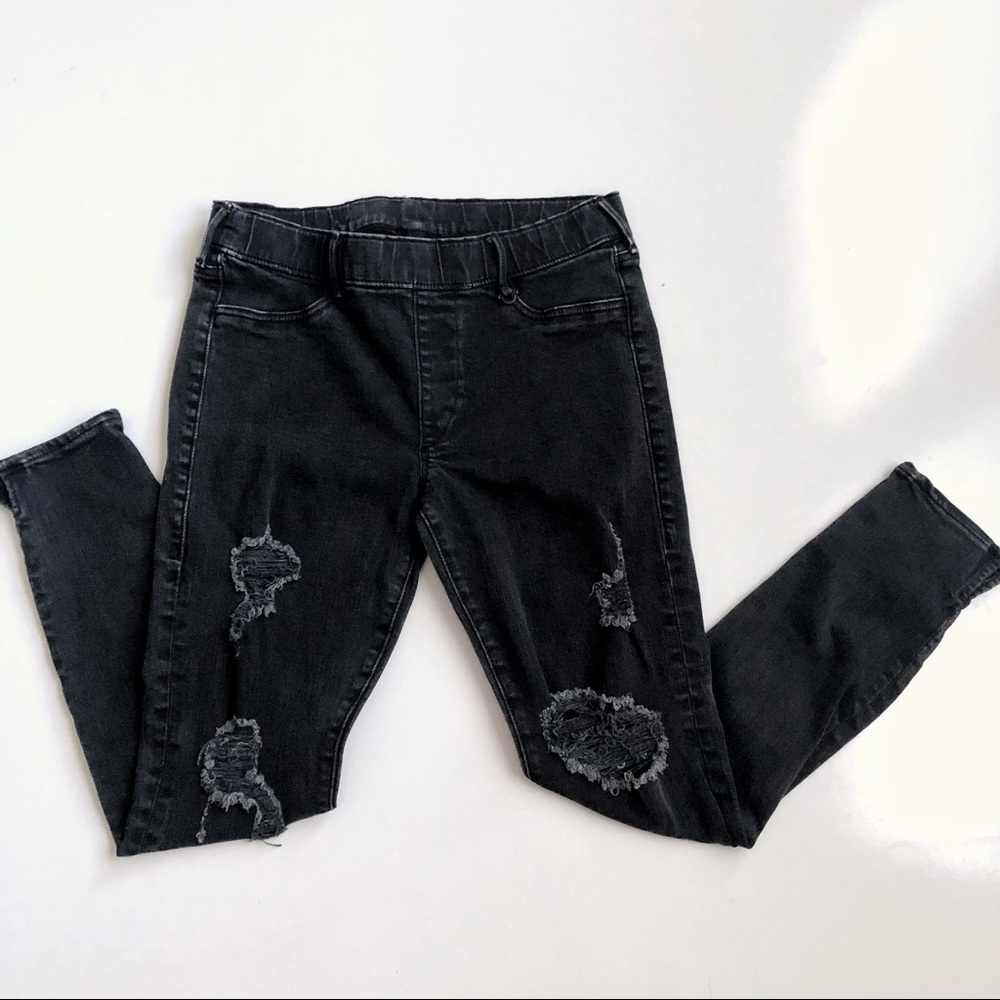 True Religion Black Distressed Jeggings-M